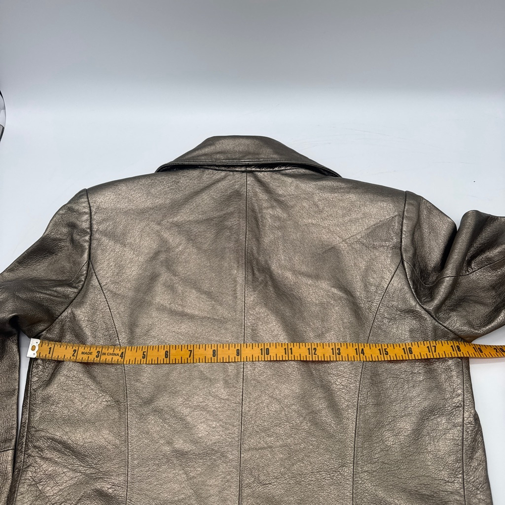 VINTAGE Spiegel Bronze Leather Jacket, Size 6 - Picture 8 of 8